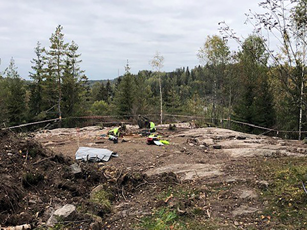 Excavation area in the woods