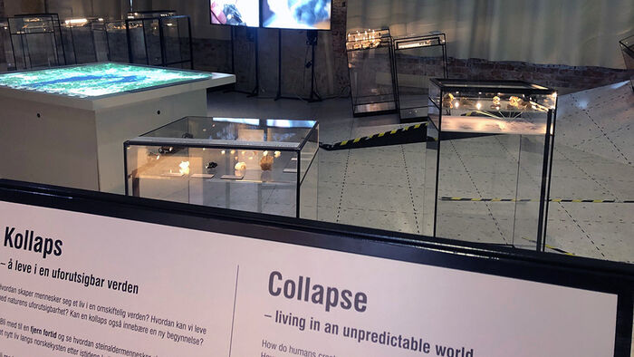 Part of a Stone Age exhibition with information poster and displays